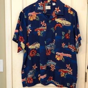 😎PROFILE for men, vintage car button down shirt 100% polyester size 2X😊NWOT